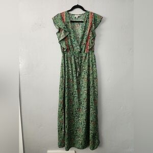 Anthropologie Boemo Ruffled Tank Paislwy Pattwrned Maxi Dress Medium